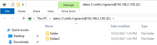 Carpeta datos en Explorer